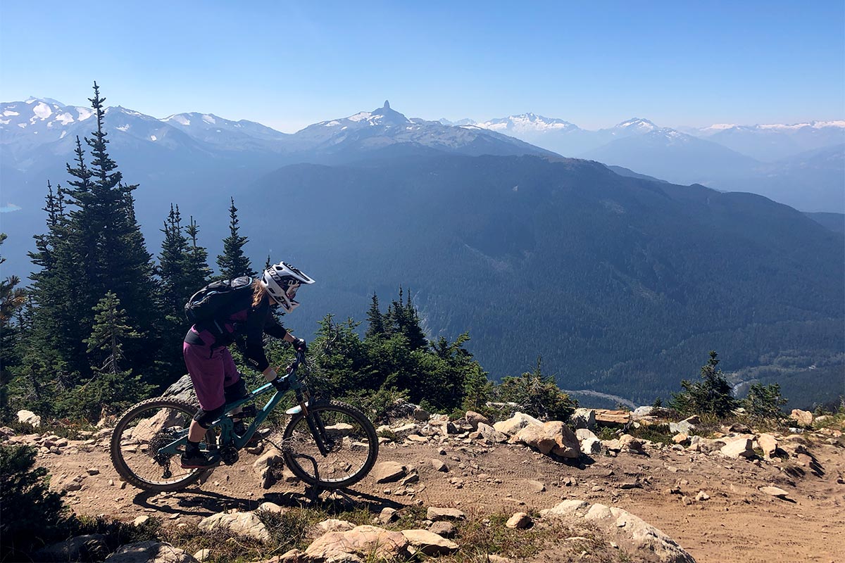 MTB Mom with Black Tusk in the background
